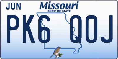 MO license plate PK6Q0J