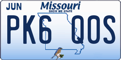 MO license plate PK6Q0S