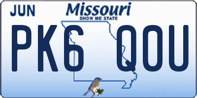 MO license plate PK6Q0U