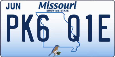 MO license plate PK6Q1E