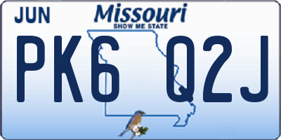 MO license plate PK6Q2J