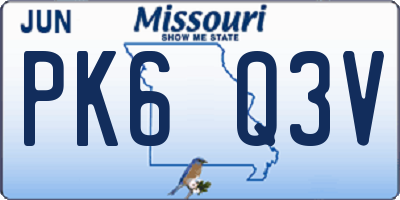 MO license plate PK6Q3V