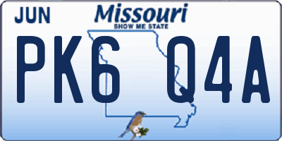 MO license plate PK6Q4A