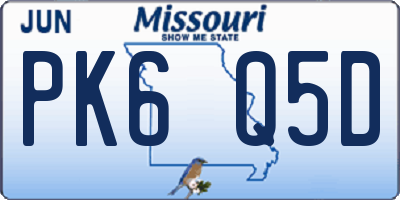 MO license plate PK6Q5D
