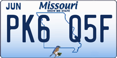 MO license plate PK6Q5F