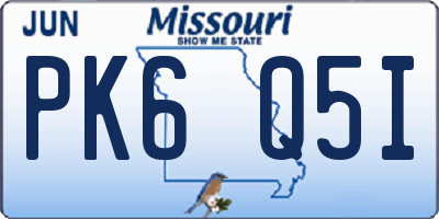 MO license plate PK6Q5I