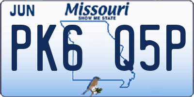 MO license plate PK6Q5P
