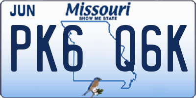 MO license plate PK6Q6K