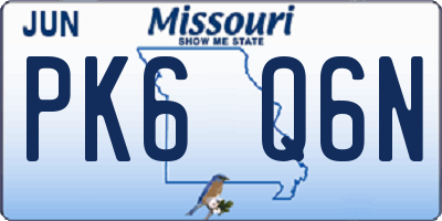 MO license plate PK6Q6N