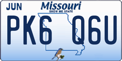 MO license plate PK6Q6U