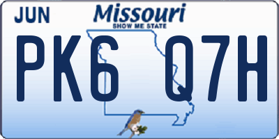 MO license plate PK6Q7H