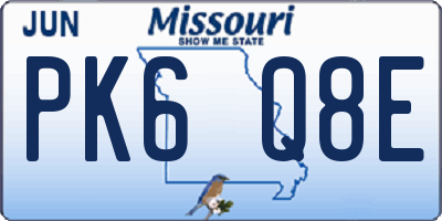 MO license plate PK6Q8E