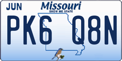 MO license plate PK6Q8N