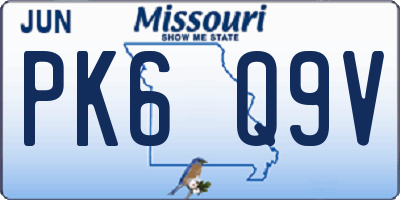 MO license plate PK6Q9V
