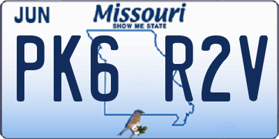 MO license plate PK6R2V