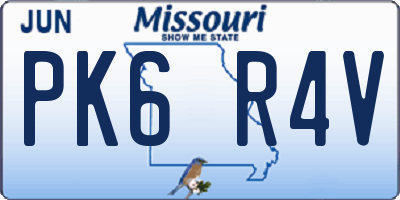 MO license plate PK6R4V