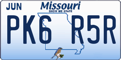 MO license plate PK6R5R
