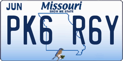 MO license plate PK6R6Y