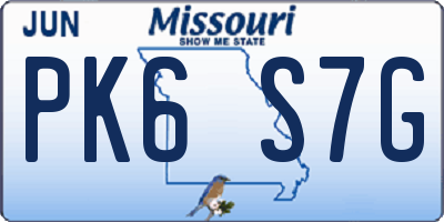 MO license plate PK6S7G
