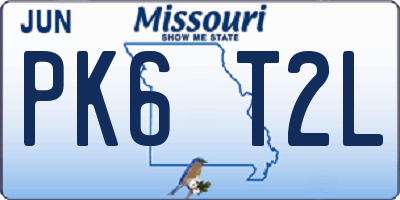 MO license plate PK6T2L