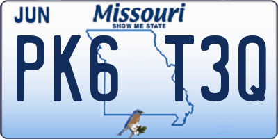 MO license plate PK6T3Q