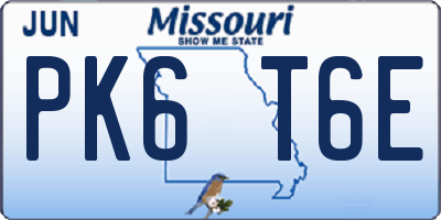 MO license plate PK6T6E