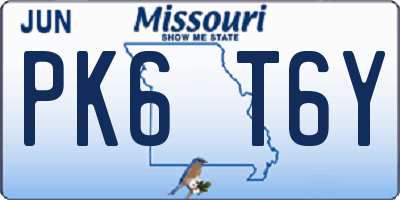 MO license plate PK6T6Y