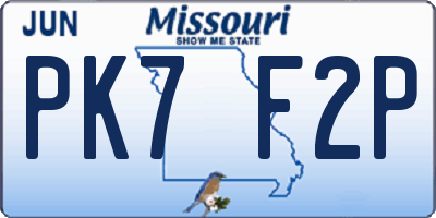 MO license plate PK7F2P