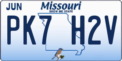 MO license plate PK7H2V