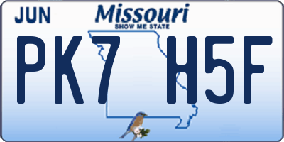 MO license plate PK7H5F