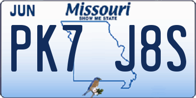 MO license plate PK7J8S