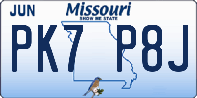 MO license plate PK7P8J