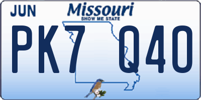 MO license plate PK7Q4O
