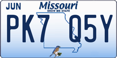 MO license plate PK7Q5Y
