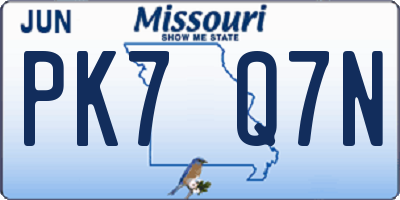 MO license plate PK7Q7N