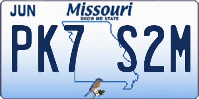 MO license plate PK7S2M