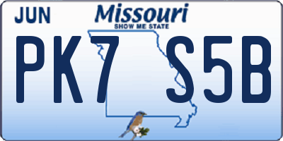 MO license plate PK7S5B