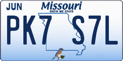 MO license plate PK7S7L
