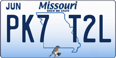 MO license plate PK7T2L