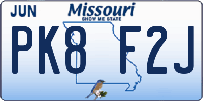MO license plate PK8F2J