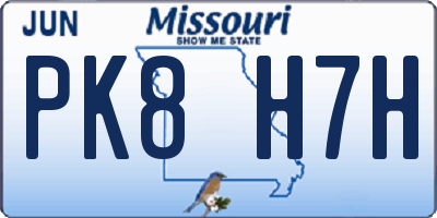 MO license plate PK8H7H