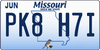 MO license plate PK8H7I