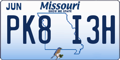 MO license plate PK8I3H