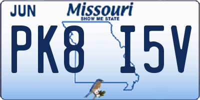 MO license plate PK8I5V