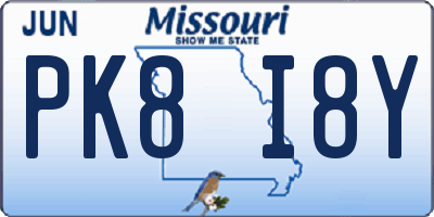 MO license plate PK8I8Y