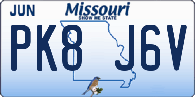 MO license plate PK8J6V