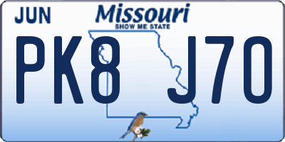 MO license plate PK8J7O