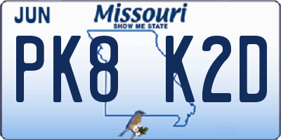 MO license plate PK8K2D