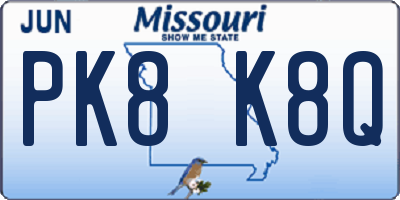 MO license plate PK8K8Q