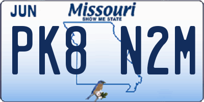 MO license plate PK8N2M